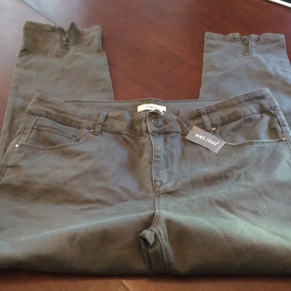 Denim - Plus Size Wet Seal Olive Motto Skinny